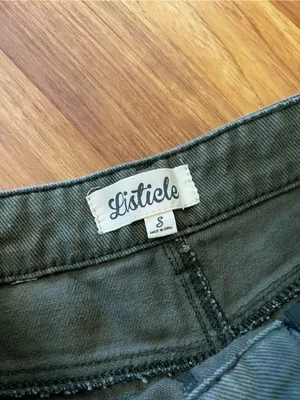 Listicle Olive Green Wide-Leg High-Rise Jeans thumbnail 3
