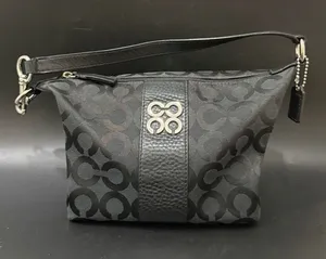 COACH 43771 Julia Outline OP Art Black Jacquard Canvas Small Purse Shoulder Bag thumbnail 1