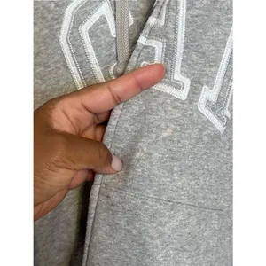 Gap Logo Relaxed Fit Zip Up Hoodie Gray Size XL thumbnail 4