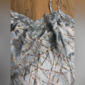 Victoria's Secret Gray Floral Lace Babydoll Slip Lingerie Teddy Dress Y2K‎ Fairy thumbnail 3