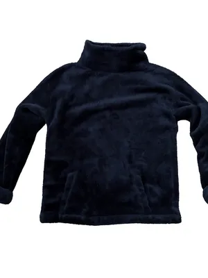 GapBody Women’s Black Fuzzy Sherpa Pullover Size Small Mock Neck Cozy Lounge thumbnail 3