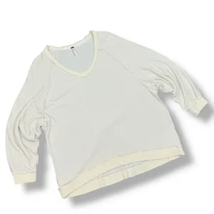 Free People Take It Off‎ Sweatshirt Inside Out Raglan Slouchy Ivory XS thumbnail 13