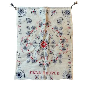 Free People Drawstring Bag Blue Red Cream thumbnail 1