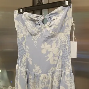 💕REFORMATION💕 Eleni Dress ~ Aliso Blue Floral Print 10 NWT thumbnail 9