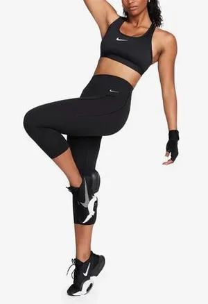 Nike Dri Fit Universa High Rise Crop Leggings Black DQ5893 010 Women’s XL thumbnail 1
