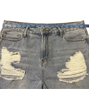 S.O.N.G. Womens Blue Distressed Denim Jeans Perfect Super High Rise Shorts thumbnail 4