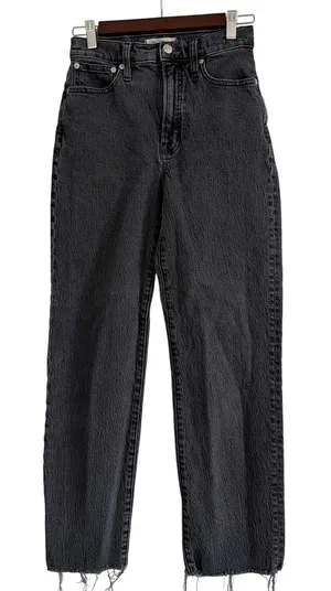 Madewell The Perfect Vintage Straight Jean Lunar Wash Raw Hem NF113 Womens 25 thumbnail 1