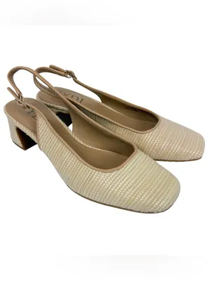 NYDJ Faelynn Slingback‎ Heels Raffia Woven Square Toe Size 9 thumbnail 2