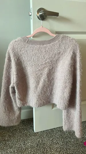 Zara Pink Fuzzy Sweater thumbnail 2