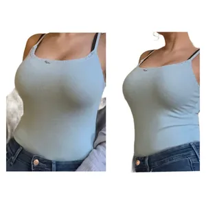 SKIMS Retired NWT Size Large Pointelle thong bodysuit top sky blue LOGO thumbnail 5