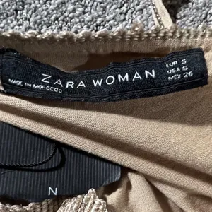Zara Fringe Mini Dress Women Small Champagne Gold Flapper Chain Detail NWT thumbnail 9