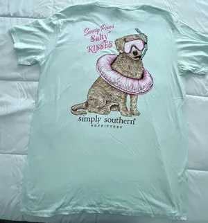 Simply Southern “Sandy Paws Salty Kisses”. Size XLarge. Green thumbnail 1