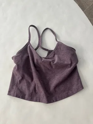 Beyond Yoga Spacedye Slim Racerback Cropped Tank in Silverberry Purple Heather M thumbnail 4