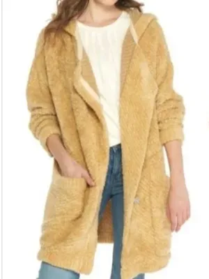 Free People Warm Wishes Hooded Sweater Teddy Jacket Cardigan thumbnail 5
