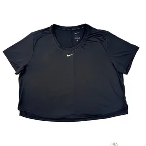 Nike Dri-FIT One Short Sleeve Cropped Tee Womens‎ XL Training Top Boxy Black thumbnail 2