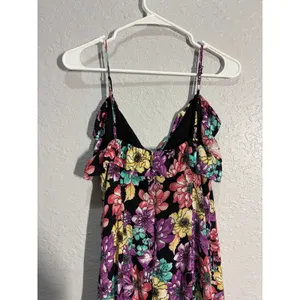 Lulus Dynah Black Floral Print Sleeveless Maxi Dress Fairy Vacation Party Sz M thumbnail 6
