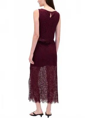 Gap Lace Maxi Skirt NWT Tuscan Red Large thumbnail 2