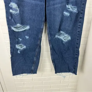 Old Navy Plus Size Denim High Rise Slouchy Straight Distressed Jeans Size 20 thumbnail 6