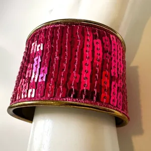 Pink sequin cuff bracelet Pink thumbnail 2