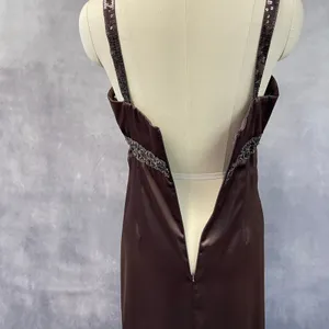 Alfred Angelo Womens Babydoll Dress Size 8 Brown Satin‎ Sequin Formal Bridesmaid thumbnail 8