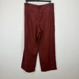 Madewell Slouchy Straight Pants in 100% Linen Henna Brown Relaxed US 10 NWT thumbnail 14
