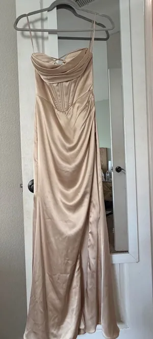 Champagne maxi dress Gold Size XS thumbnail 1