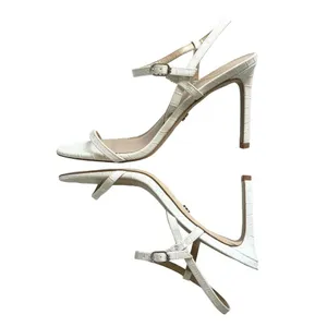 Sam Edelman Women’s Doran White Crocodile Strappy Stiletto Heel Sandals Size 8.5 thumbnail 4