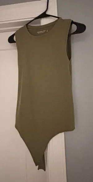 Abercrombie & Fitch Olive Green Sleeveless Bodysuit thumbnail 1
