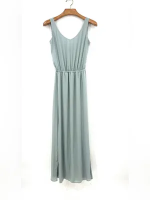 SHOW ME YOUR MUMU Women’s Kendal Maxi V-neck Sleeveless Maxi Dress Sage Size S thumbnail 3