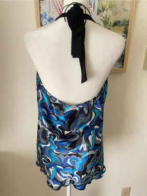 Studio 1940 Vintage Y2K Halter Swirl Tank Top Cami Size Large thumbnail 3