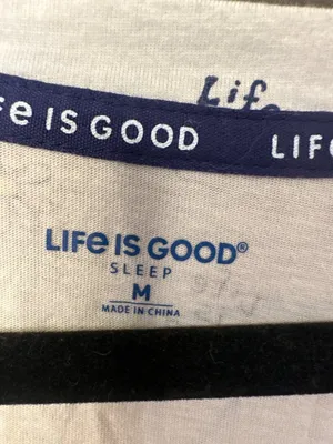 Women M Life Is Good Sleep Floral Nightshirt Sleepshirt Lounge T Shirt Dress thumbnail 2