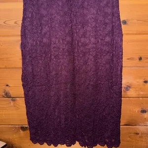 Maroon Floral Lace Sheath Dress Short Sleeve Scalloped Lined Knee Length Medium thumbnail 9