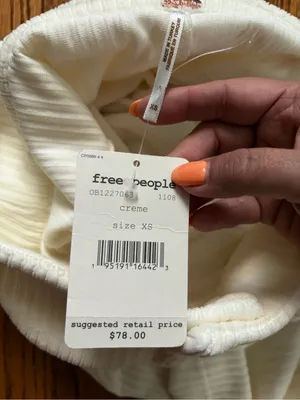 NWT Free People Roxy Rib Pencil Midi Skirt Creme XS High Waist Ribbed $78 thumbnail 4