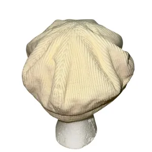Vintage Gap Cream Corduroy Newsboy‎ Hat Bakerboy Cap Y2K thumbnail 4