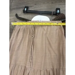Better Together Crochet Halter Top and Tiered Maxi Skirt Set Brown Tan XS thumbnail 6
