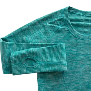 Lululemon Swiftly Tech Long Sleeve Crew 6 ORIGINAL Fit Heathered Blue Tropics thumbnail 3