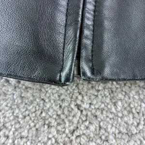 R&O by Reilly Olmes Leather Jacket Womens Large Black‎ Zip Up Minimalist Y2K 90s thumbnail 10