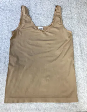 Members Mark Womens XL Reversible Seamless Cami Tan V-Neck‎ Square Neck Tank Top thumbnail 1