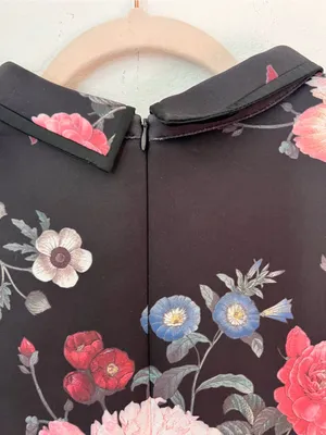 NWOT Erin Fetherston Black Floral Cocktail Dress Women's Size‎ 10 Romantic Party thumbnail 5