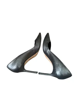 Manolo Blahnik Pumps Silver sparkly Pointed Toe Shoes 41 thumbnail 7