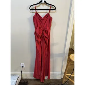 Betsy And Adam A26239 Red Satin Evening Gown Size 8 Corseted thumbnail 7