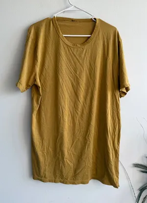 Lululemon Womens Short Sleeve Crew Neck T-Shirt‎ Mustard Yellow Heathered Size L thumbnail 1