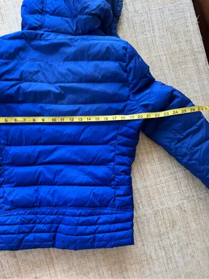 American Eagle 2012 Puffer Jacket Coat Large Blue Down Filler Zip Trendy Hooded thumbnail 3