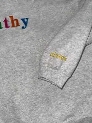 The Mayfair Group "Empathy‎ Always" heather grey crewneck sweatshirt one size thumbnail 2