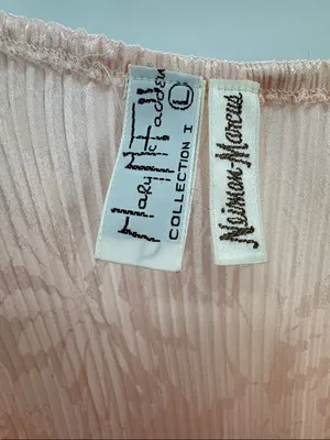 Neiman Marcus Mary McFadden light pink Ribbed Bodice Floral Slip Chemise nighty thumbnail 8