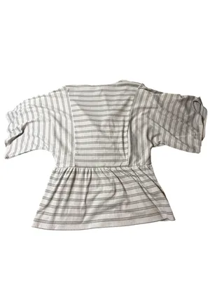 Ann Taylor Loft Outlet Striped Faux Wrap Shirt Women S Gray/White Striped thumbnail 3