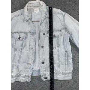 American Eagle Denim Jacket Women Medium Button Up Light Wash‎ thumbnail 5