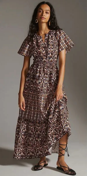 Maeve Anthropologie Somerset Maxi Dress 100% Cotton Size M NWOT thumbnail 1