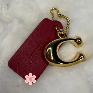 1.5" COACH "C" Hang Tag Key Fob Bag Charm thumbnail 1