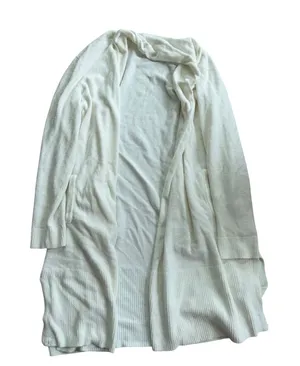 Barefoot Dreams CozyChic Ultra Lite‎ Long Cardigan White Duster Size M thumbnail 1